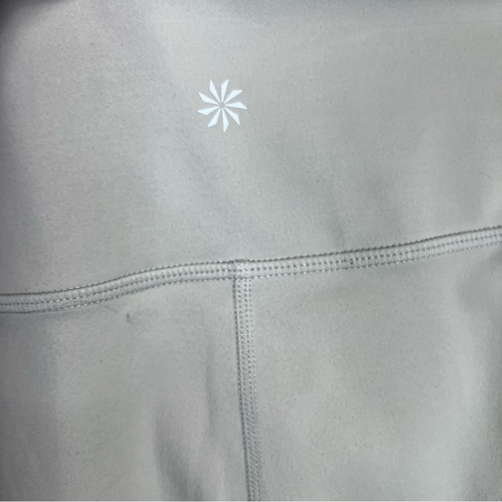 ATHLETA Gray Athleisure Yoga Wide-Band Waist Leggings, L - Picture 6 of 9